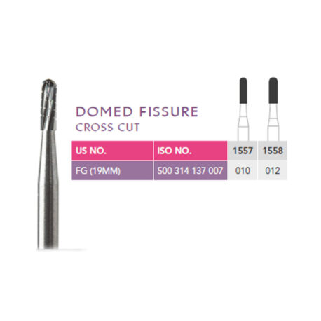 Prima Dental Domed Fissure Bur (Cross Cut) - 1558 - FG (Pack of 1)