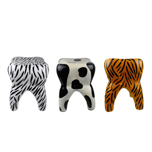 iDENTical Tooth Shape Premium Stool Zebra