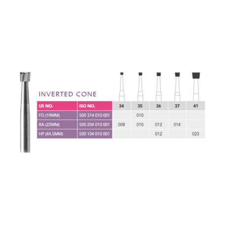 Prima Dental Inverted Cone Bur - 35 - FG (Pack of 1)