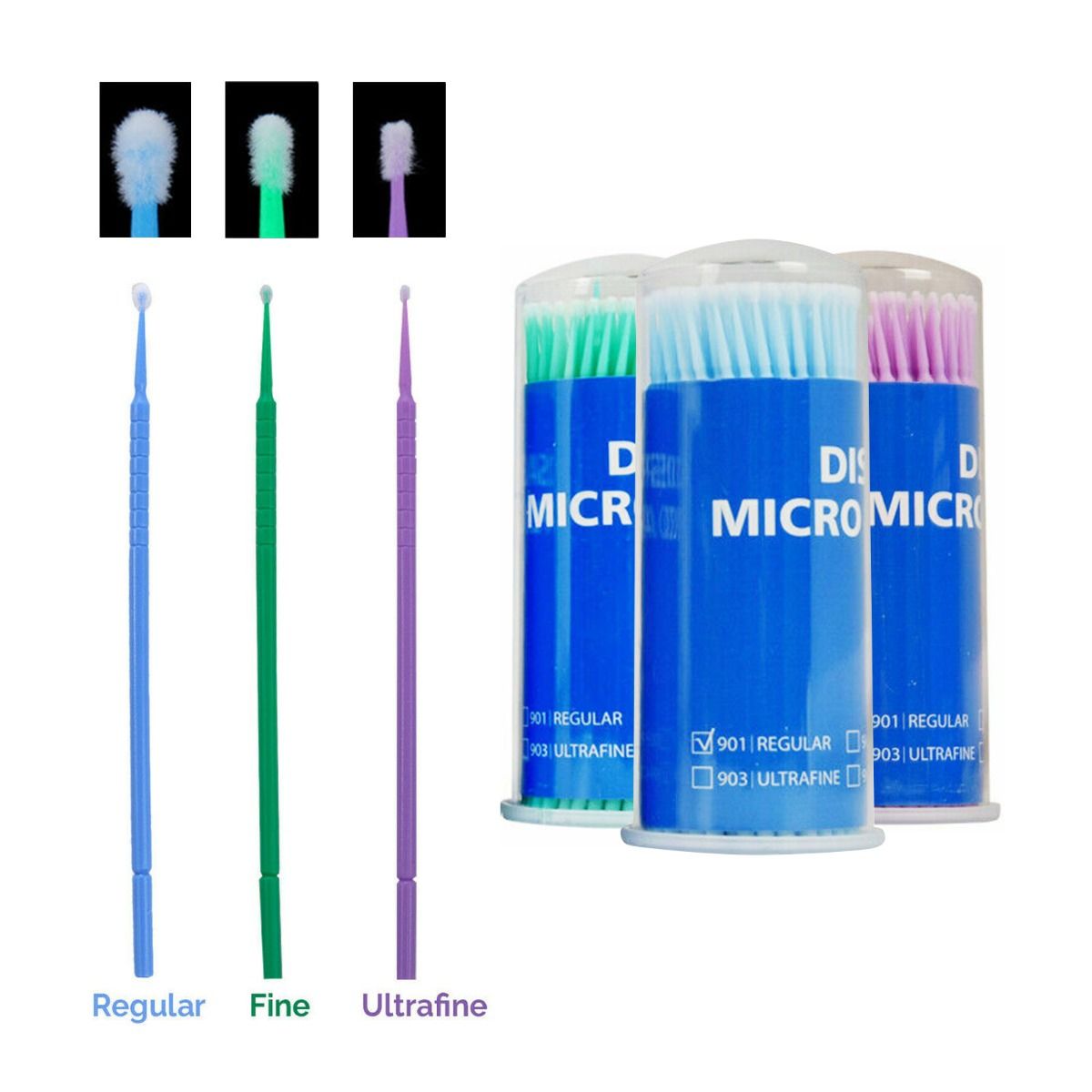 NEW Dental Microbrush Disposable Applicators Tips Micro Brush