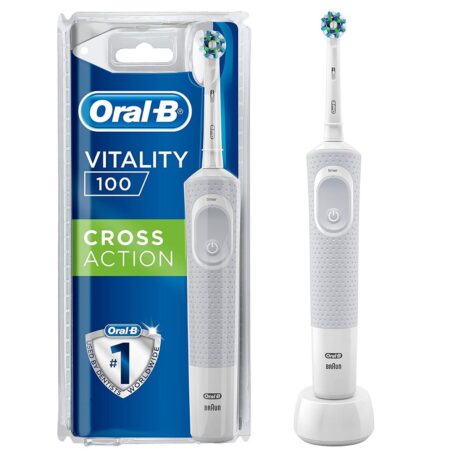 Oral - B Vitality 100 White Criss Cross Electric Rechargeable Toothbrush Powered By Braun