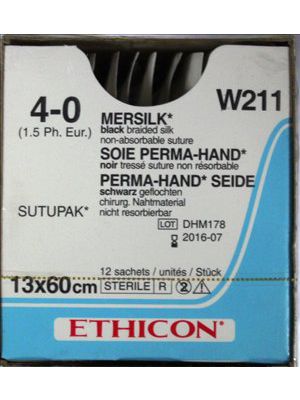 Ethicon Mersilk #4 - 0 Black Braided Suture