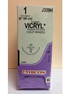 Ethicon Vicryl #1 Absorbable Violet Braided Suture - 110 cm (Nw2347Vm)