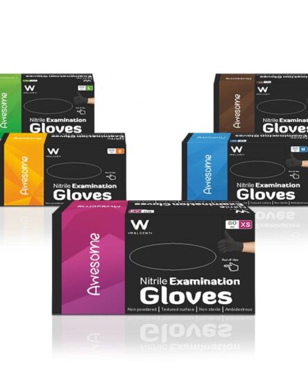 Waldent Nitrile Examination Gloves - Black (Small)