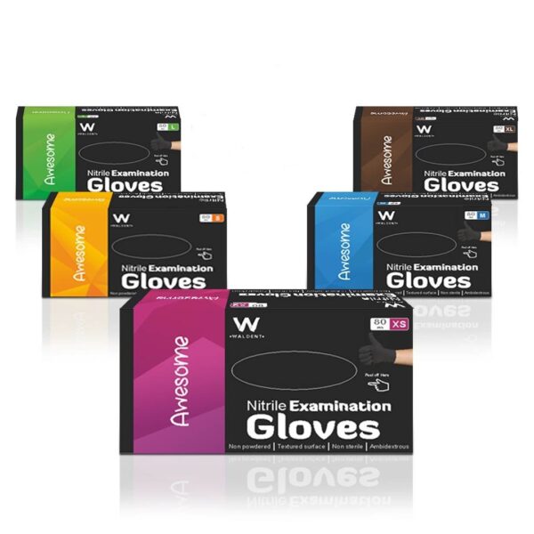 Waldent Nitrile Examination Gloves - Black (Small)