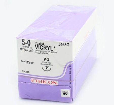 Ethicon Vicryl #5 - 0 Absorbable Violet Braided Suture4 - 45 cm (Nw2493) Pack Of 12