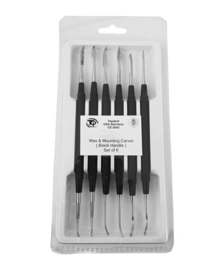 Top Dent Wax & Moulding Carver Set of 6 (Black Handle