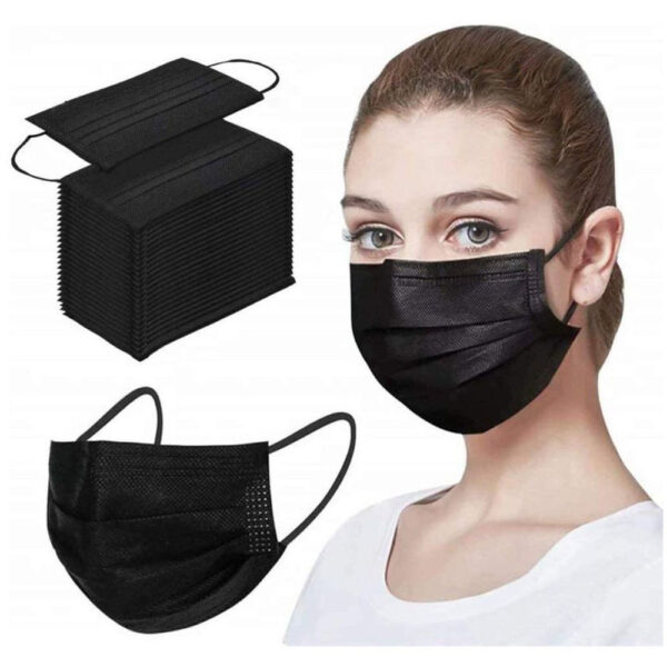 Waldent Face Mask 4 Ply Black