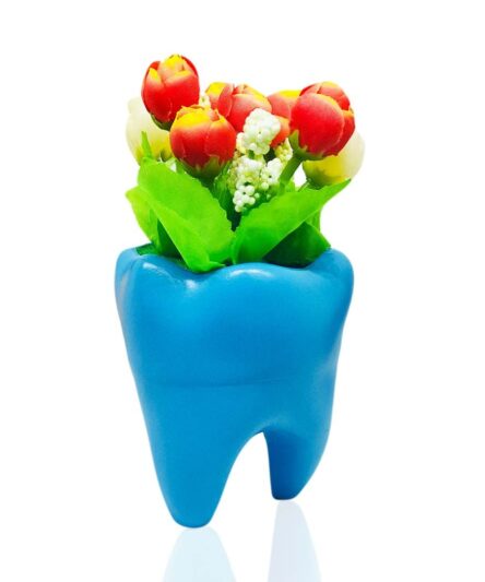 tooth-shape-flower-pot-blue