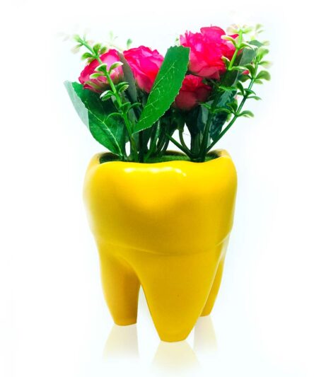 tooth-shape-flower-pot-blue