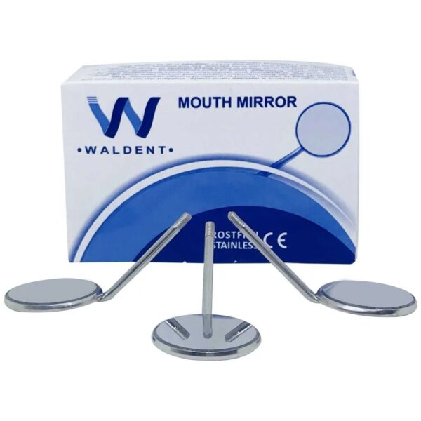 Waldent Mouth Mirror Tops Front Surface Rhodium Coated No.5 - Pack of 12 (K13/6)