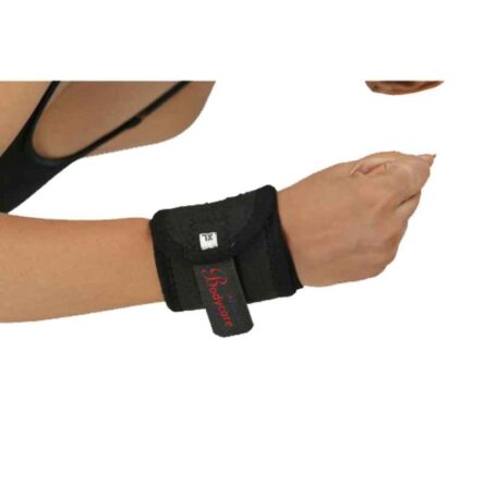 Bodycare Cotton & Elastic Black Wrist Binder with Double Lock