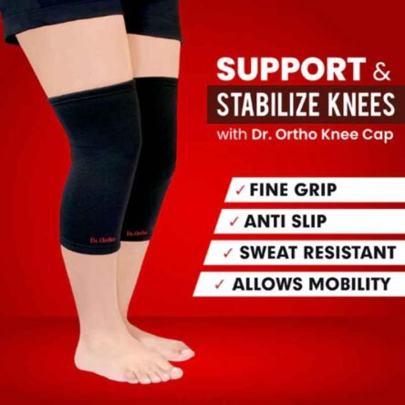 Dr Ortho Lycra Cotton Black Knee Cap