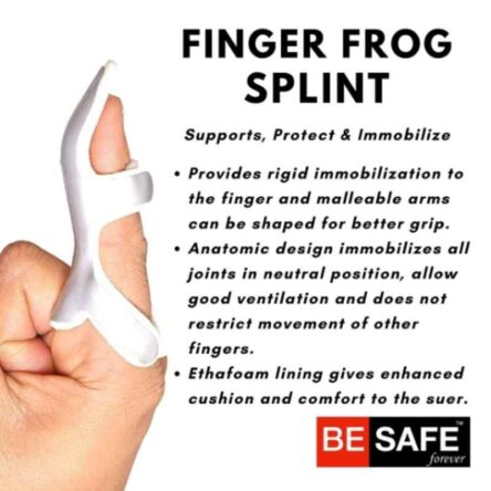 Besafe Forever Aluminium Silver Frog Finger Cot Splint Support for Fractured & Injured Finger