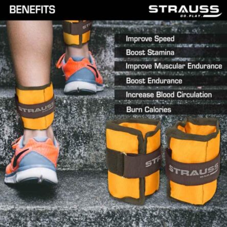 Strauss 25.4x14x2cm Neoprene Yellow Adjustable Ankle Weight