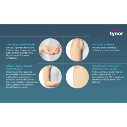 Tynor Compression Garment Arm Sleeve with Mitten