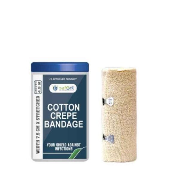 Safent 3 inch 7.5cmx4.5m Cotton Crepe Bandages