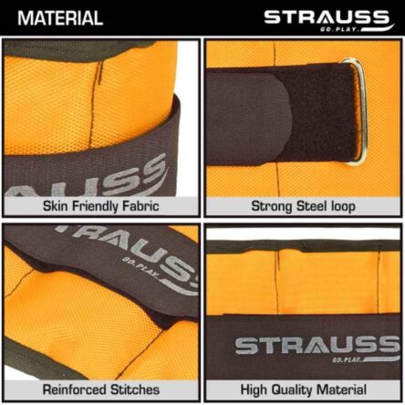 Strauss 25.4x14x2cm Neoprene Yellow Adjustable Ankle Weight