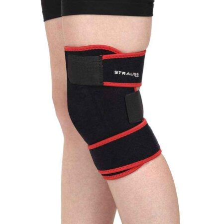 Strauss Neoprene Black Free Size Adjustable Knee Support