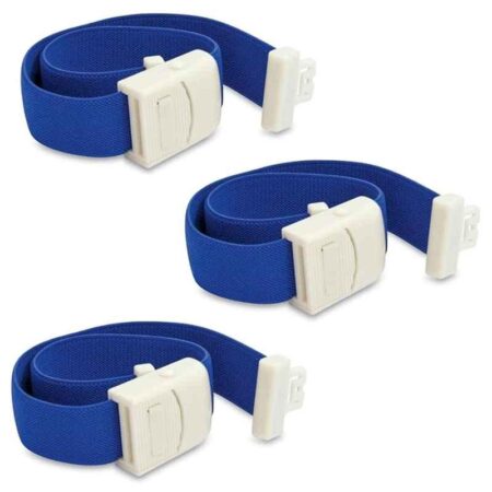 Clear & Sure 47x2.5cm Elastic Arm Tourniquet Band with Plastic Buckle (Pack of 3)