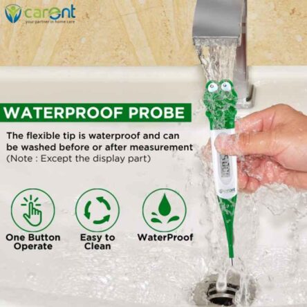 Carent Green Waterproof Premium Digital Flexible Thermometer with Alarm