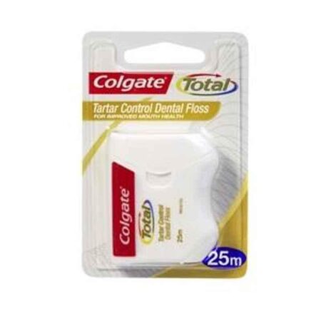 Colgate 25m Total Tartar Control Dental Floss for Removing Plaque Between Teeth