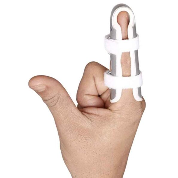 Fidelis Healthcare Elastic Silver & White Finger Frog Splint