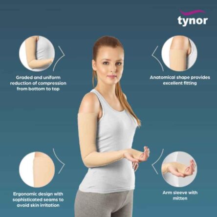 Tynor Compression Garment Arm Sleeve with Mitten