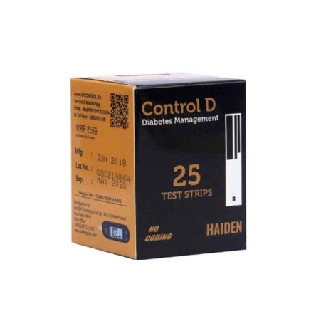 Control D 25 Pcs Black Glucometer Test Strips Set for Control D Glucometer