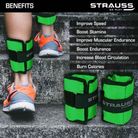 Strauss 25.4x14x2cm Neoprene Green Adjustable Ankle Weight