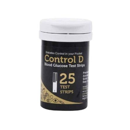 Control D 25 Pcs Black Glucometer Test Strips Set for Control D Glucometer