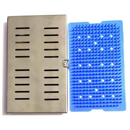 PSW Stainless Steel Medium Sterilization Tray with Silicone Mat