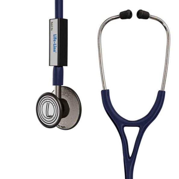 Lifeline Max III Stainless Steel Blue Dual Side Diaphragm Chest Piece Stethoscope with 2 Way Tube