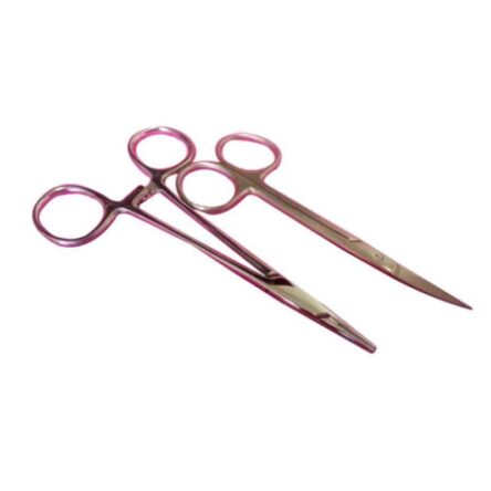 Forgesy 5 inch Webster Smooth Jaw Needle Holder & 4.5 inch Iris Curved Scissors Set