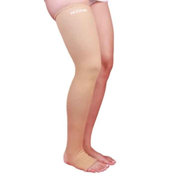 Adore Spandex Beige Mid Thigh Compression Stocking