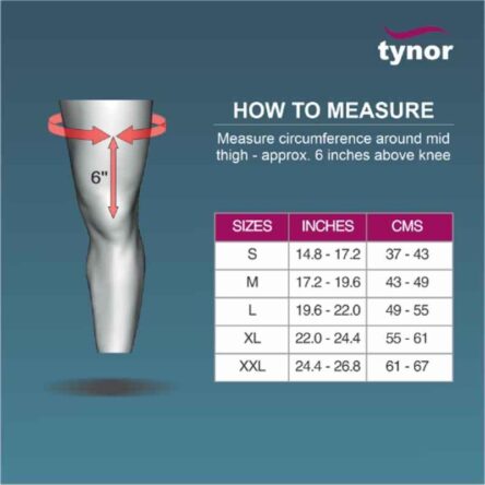 Tynor D42DAZ Nylon & Foam Grey Urbane Knee Immobiliser