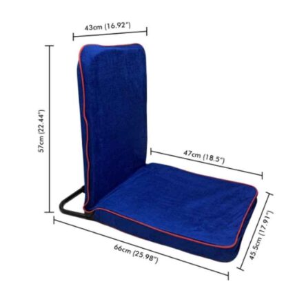 Kawachi Velvet Blue Portable Folding Relaxing Yoga Meditation Chair for Back Support