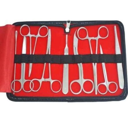 Forgesy 9 Pcs Stainless Steel Dressing & Suturing Set with Pouch