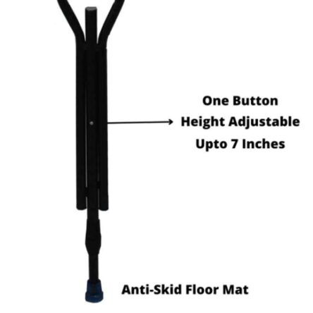 Fidelis Healthcare Mild Steel Black Powder Coating Light Weight Adjustable Under Arm Crutch