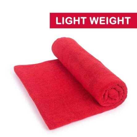 Rise N Shine 70x150cm 400GSM Cotton Red Bath Towel for Men & Women (Pack of 4)