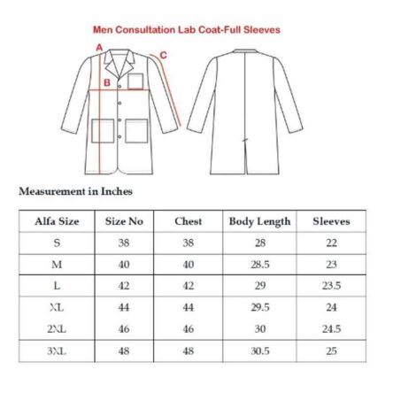 Superb Uniforms Polyester & Cotton White Full Sleeves Consultation Coat