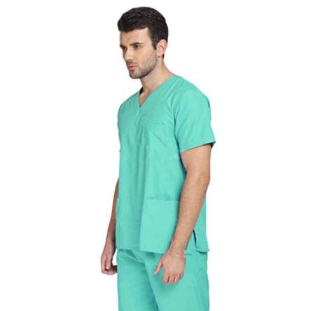 Indosurgicals Polyester & Cotton Green Unisex Scrub Suit