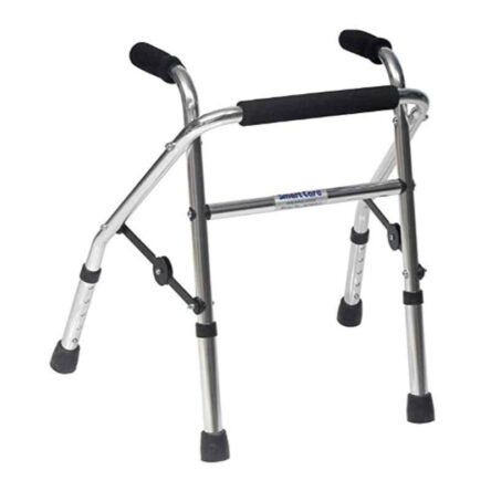 Smart Care Aluminium Height Adjustable Folding Walker with 2.5 inch Castor