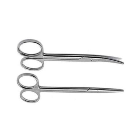 Tosh 6 inch 1 Pc Straight & 1 Pc Curved Stainless Steel Surgical Scissor Set