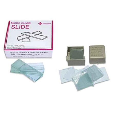 Clear & Sure 50 Pcs 25.4×76.2mm Frosted Microscope Glass Slide with 50 Pcs 18x18mm Cover Slips Set