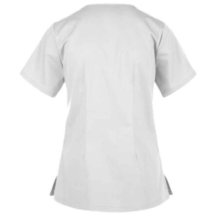 Superb Uniforms Polyester & Viscose White Half Sleeves V Neck Scrub for Women