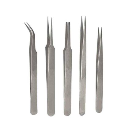 Forgesy 5 Pcs Stainless Steel Tweezer Set