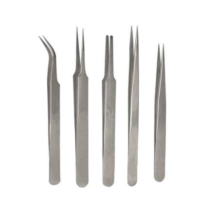 Forgesy 5 Pcs Stainless Steel Tweezer Set