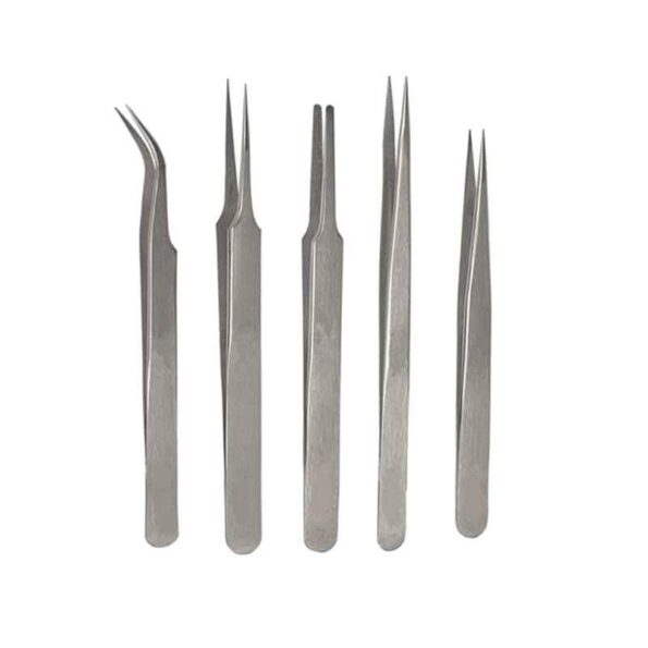 Forgesy 5 Pcs Stainless Steel Tweezer Set
