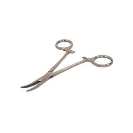 Forgesy NEO18 5 inch Silver Stainless Steel Curved Mosquito Forceps